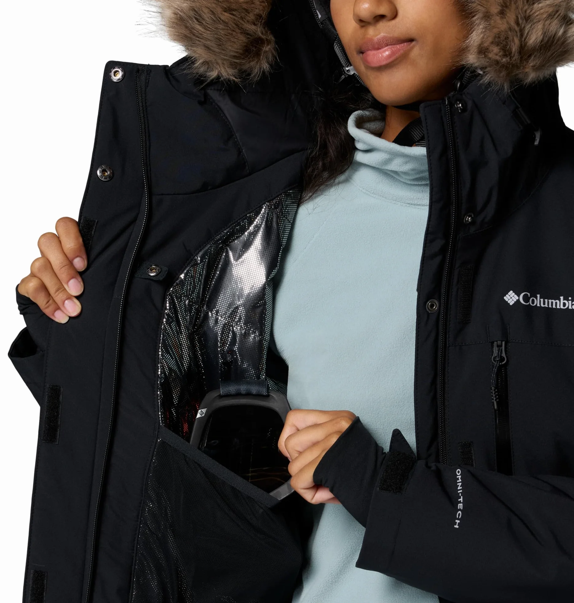 Columbia Ava Alpine II Insulated Jacket, Isolamento termico, Materiale traspirante, waterproof, Dettagli regolabili, Pelliccia sintetica staccabile, Pratiche tasche - da donna
