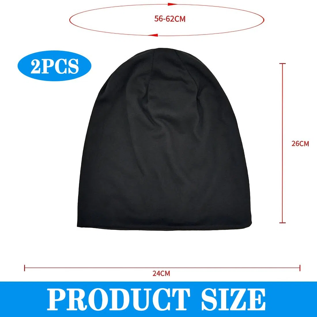 Cappello Slouchy in Cotone Morbido Confezione da 2 Berretti Elasticizzati Cappelli Larghi con Teschio Cappelli Chemio per Uomo E Donna - (Nero,Grigio)