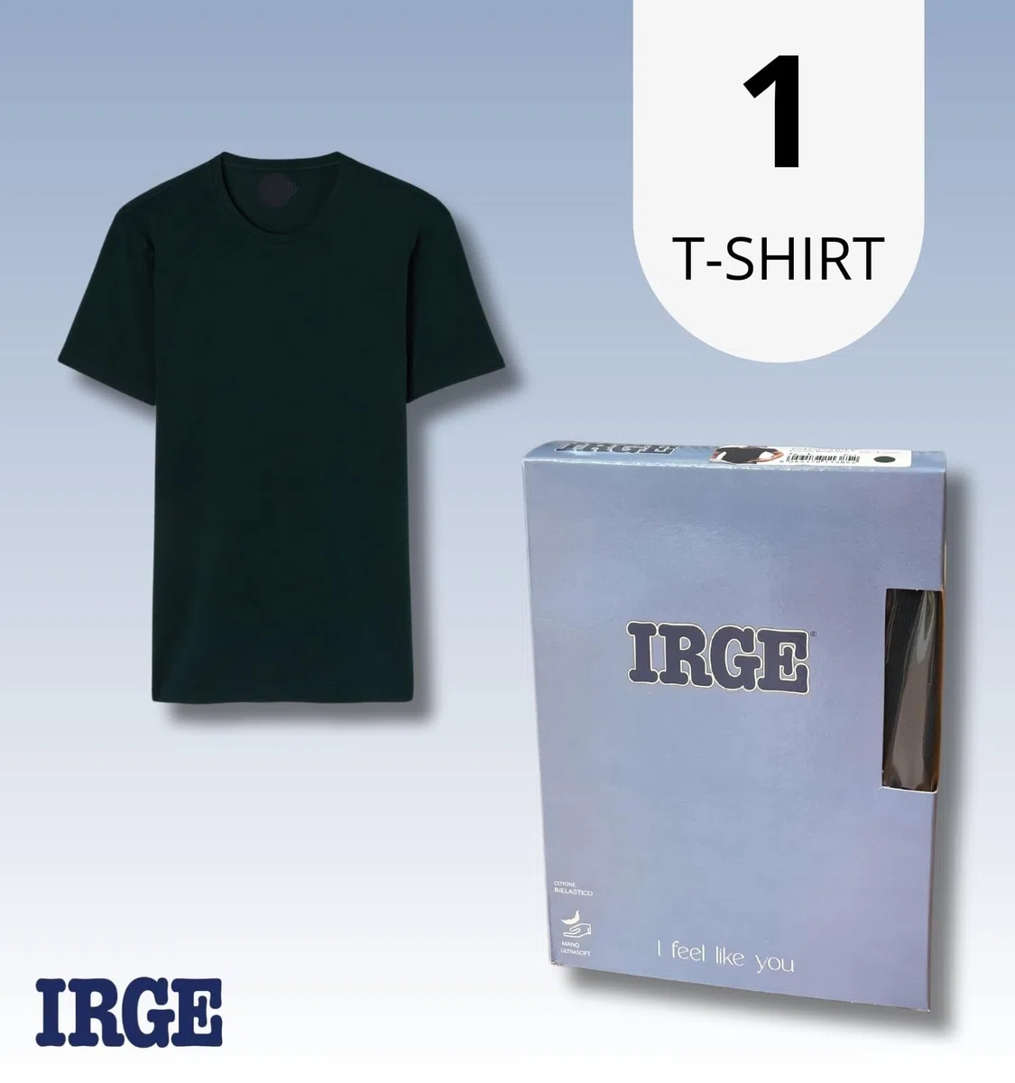 Irge - Maglia Intima Uomo Sottogiacca Girocollo in Cotone Bielastico, 90% Cotone 10% Elastan, Diversi Colori IRMU07