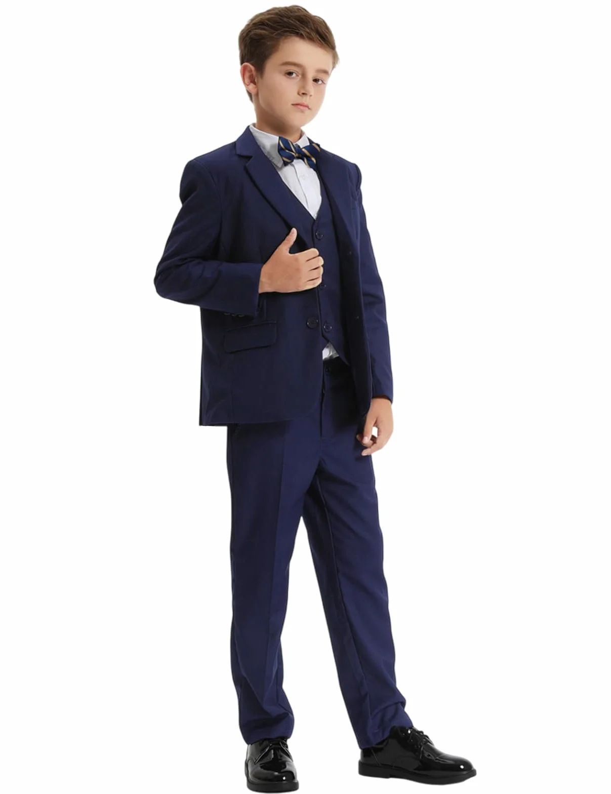 mintgreen Boys Blazer Suit 3PCS Kids Page Boy Outfit Sets Tuexdo Blazer + Waistcoat + Trouser 5-12 Years