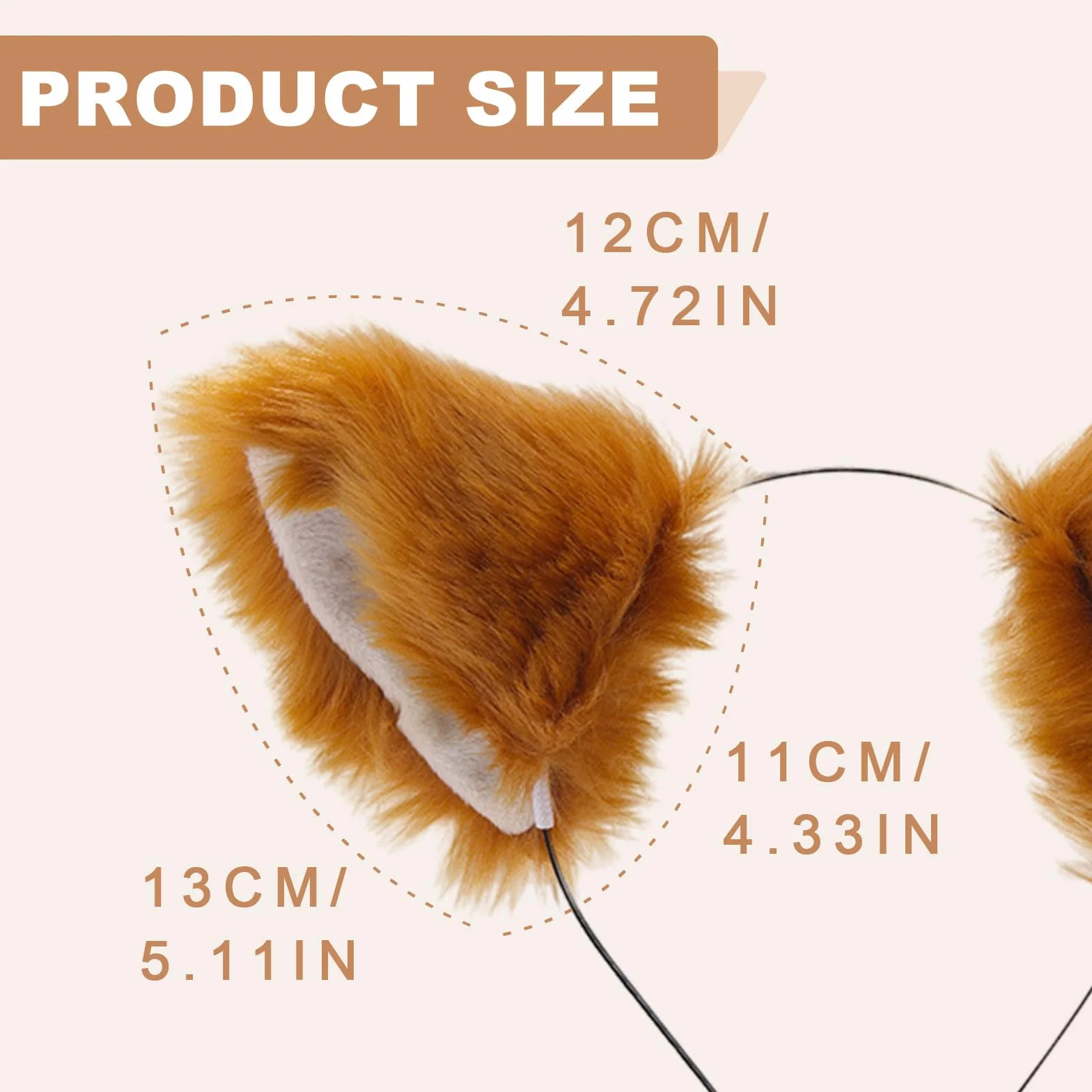 FUIPVGI 2 Pezzi Fascia per Costume di Volpe con Orecchie, Accessori per Travestimenti Cosplay di Halloween e Spettacolo Teatrale