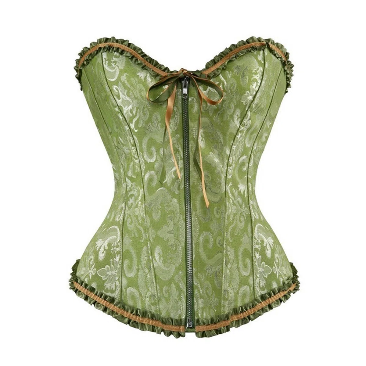 Corsetto palazzo con cerniera in pizzo Corsetto da sposa modellante-Rosso-XS
