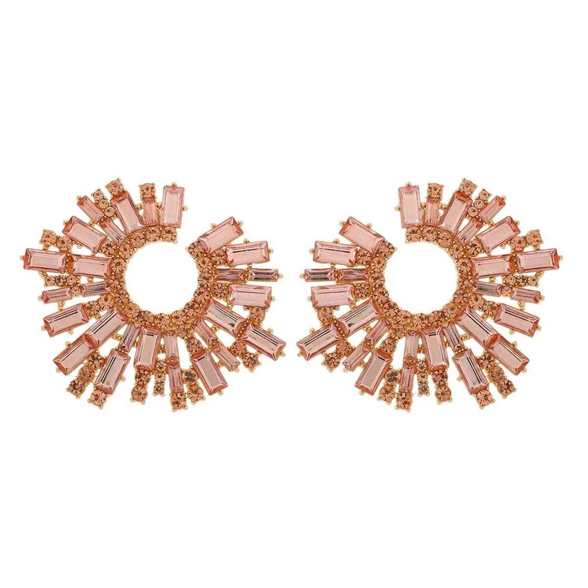 Orecchini a Bottone Rotondi Grandi con Decorazioni Irregolari for Accessori da Donna, Dimensioni 6,9 * 5,8 cm/445