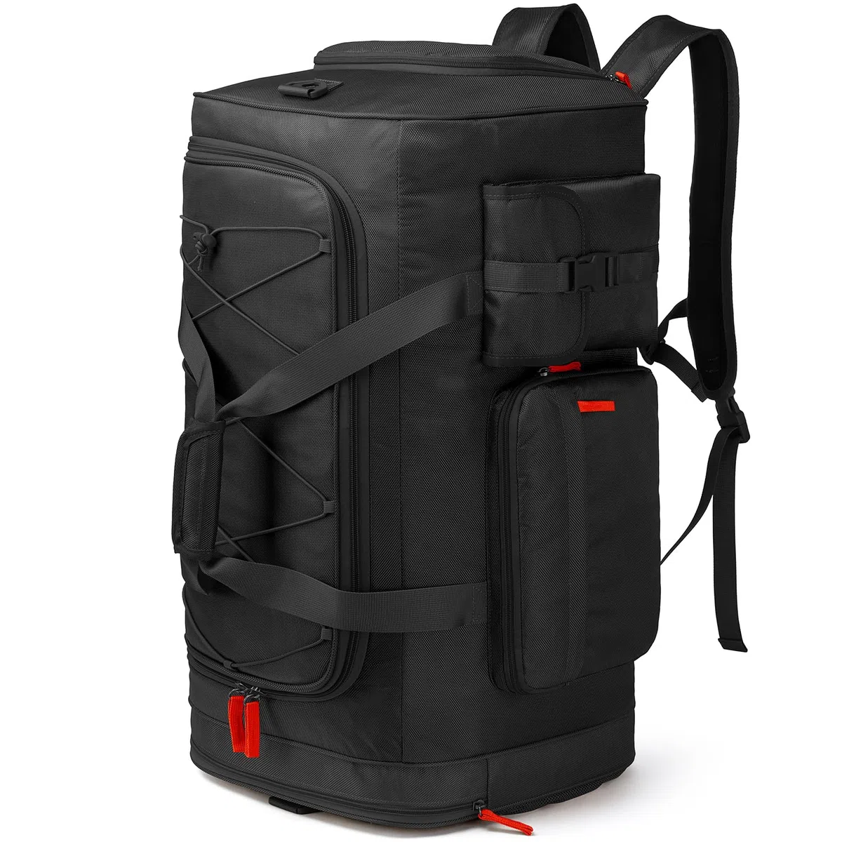 Borsa da Viaggio e Borsone Sportiva da Uomo 70L Grande Zaino Palestra con Porta Scarpe per Viaggio, Campeggio, Sport, Nero
