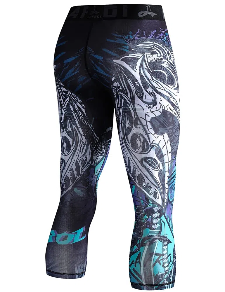 LAFROI Men's Compression Fit 3/4 Tights Leggings with Pcoket/Non-Pocket-YSK10