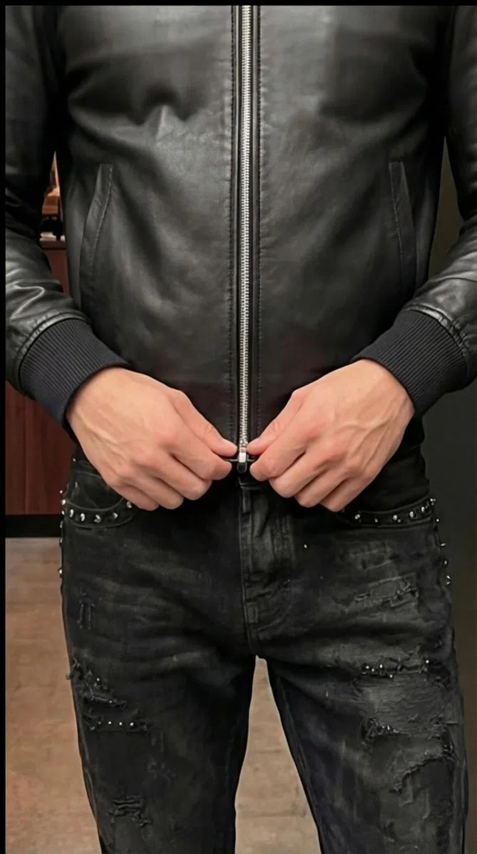 BARONE giacca pelle uomo, giubbotto pelle uomo foderato bomber in pelle, per ogni occasione la migliore giacca in Made in Italy RICCARDO