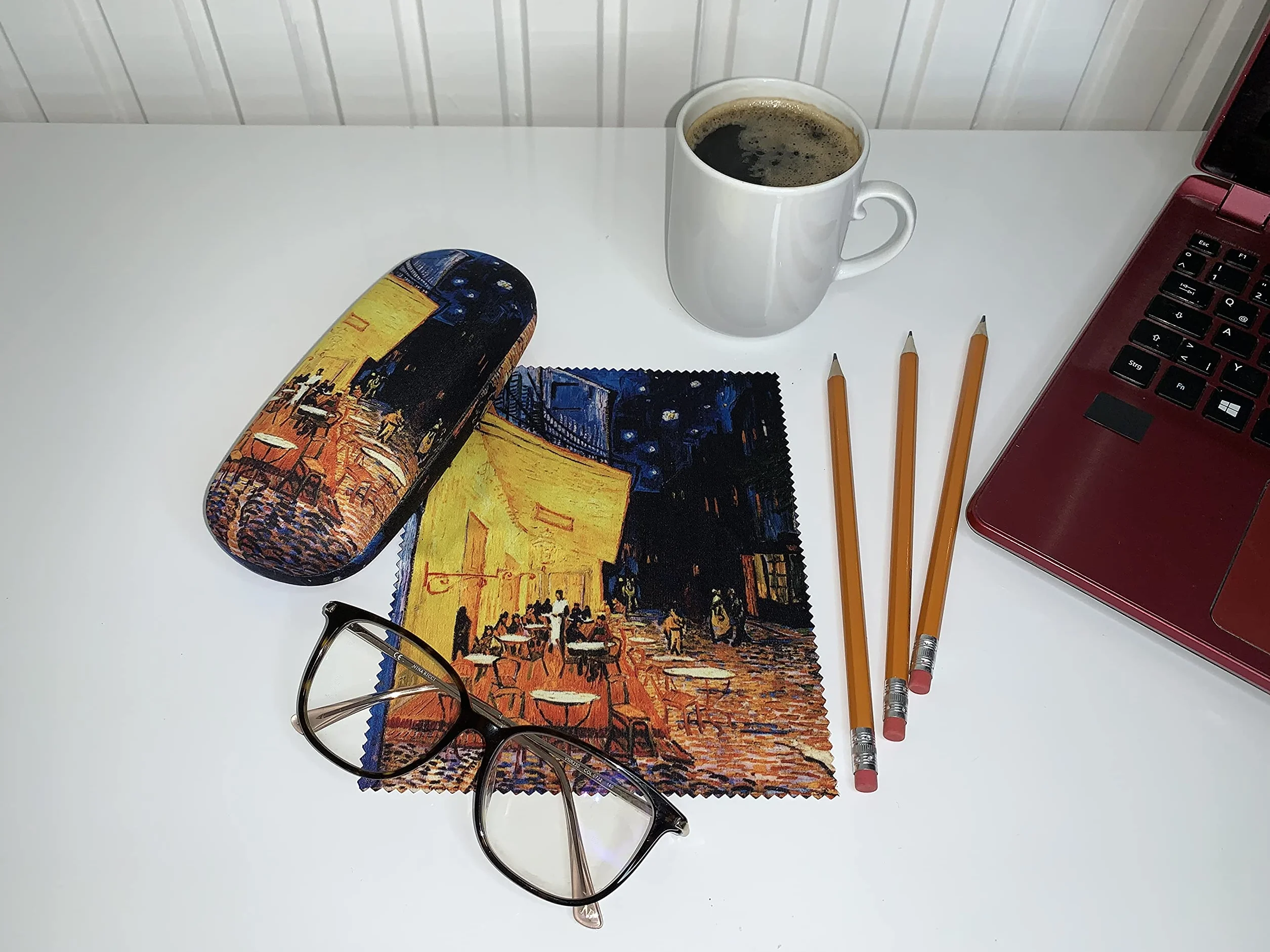 VON LILIENFELD Portaocchiali Astuccio Occhiali Regalo Arte Vincent van Gogh: Caffè notturno