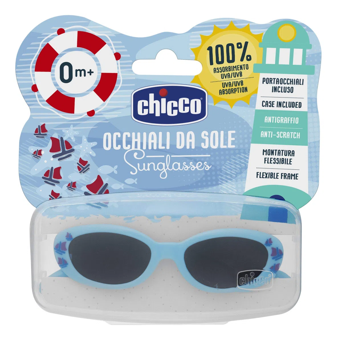 Chicco 00010163100000 Occhiale da Sole, Bimbo 0+ Mesi, Azzurro