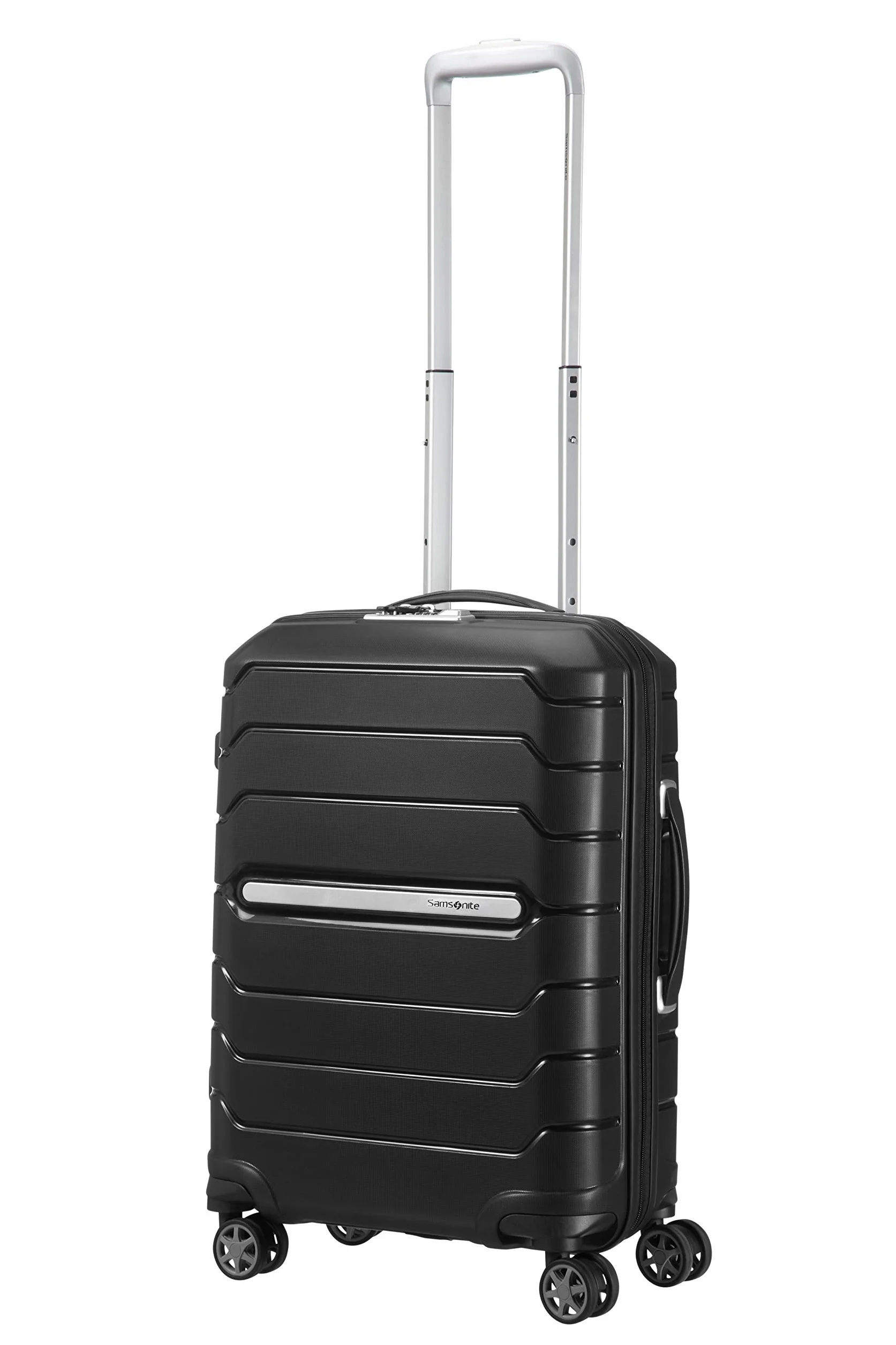 Samsonite Flux - Spinner S, Bagaglio a mano espandibile, 55 cm, 37/44 L, Nero (Black)