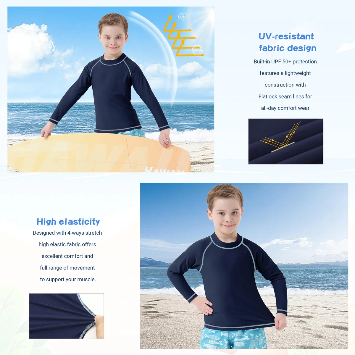 MEETWEE Maglietta da Nuoto/Muta Rash Guard per Bambini,Manica Lunga/Corta,Protezione UV,Tessuto Asciugatura Rapida,Ideale per Nuotare,Spiaggia e Sport Acquatici.