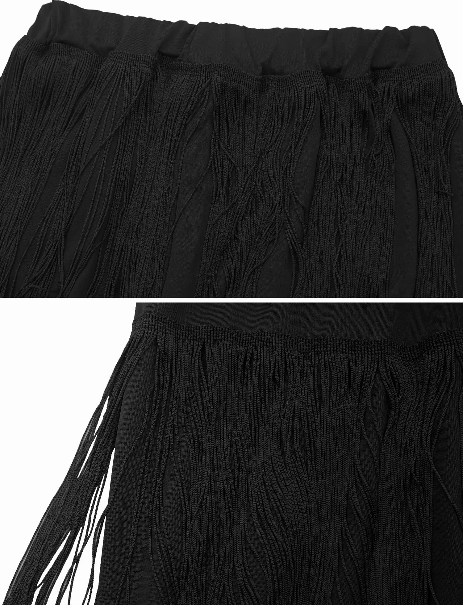 AIEOE Pantaloni con Nappa Multistrato Donna Danza Latina da Professionale Adulto Fringe Rumba Tango Taglia S-4XL