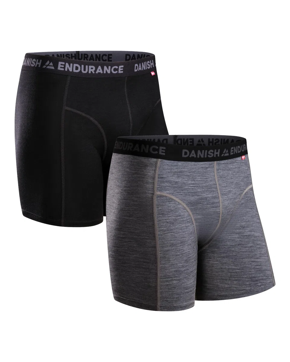 DANISH ENDURANCE Boxer Uomo in Lana Merino, Intimo Termico Invernale, Sportivo e Quotidiano, con o Senza Apertura Frontale, 1 Paia