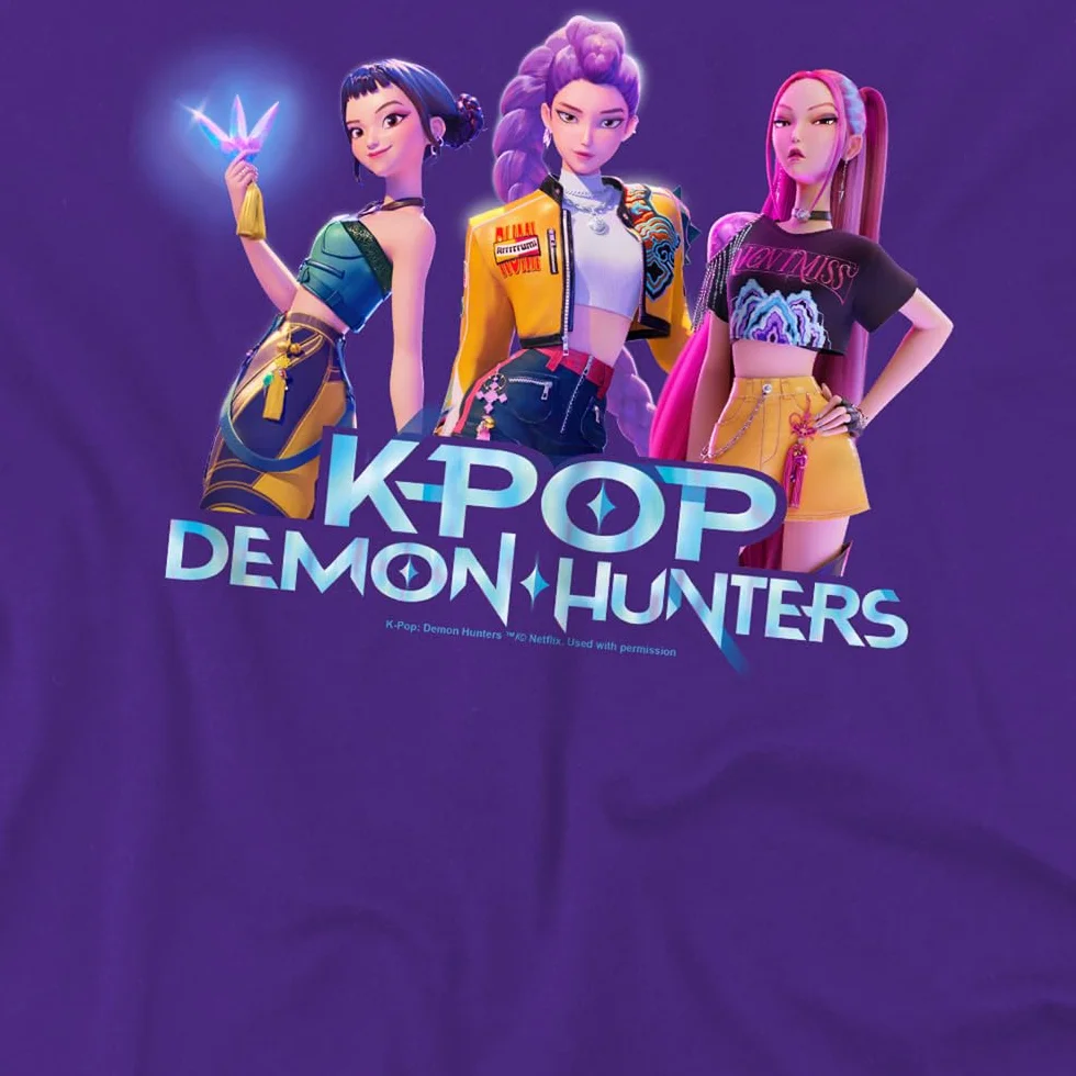KPOP Demon Hunters KPOP Demon Hunters - Huntrix KPOP Group Kids T Shirt T-Shirt Unisex - Bambini e Ragazzi