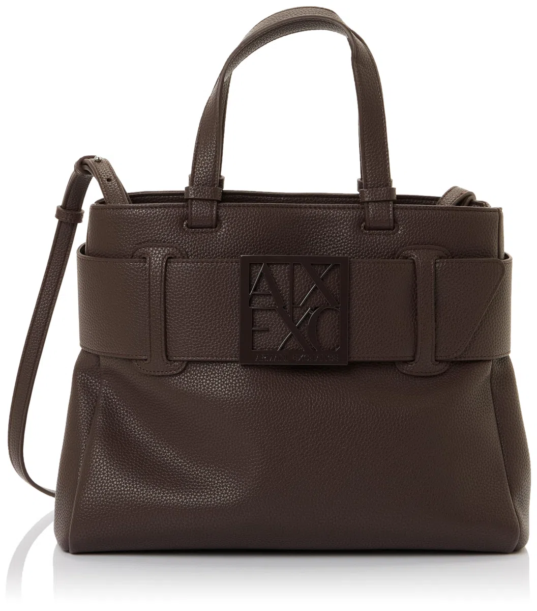Armani Exchange Susy, Essential, Sustainable, Soft, Metal Logo, Shopping Bag Donna, Dusk Shade
