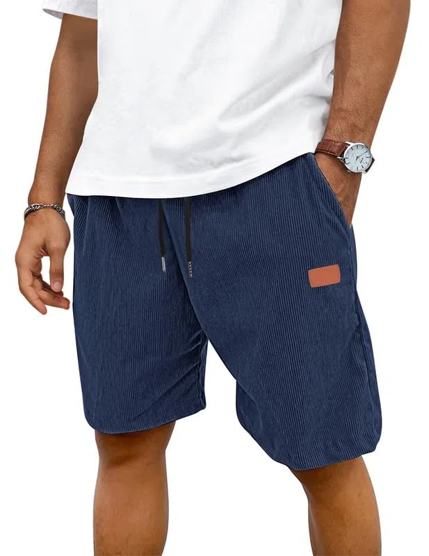 TARAINYA Velluto a Coste Pantaloncini Uomo Cotone Coulisse Estivi Causal Pantaloni Corti Uomo con Tasche