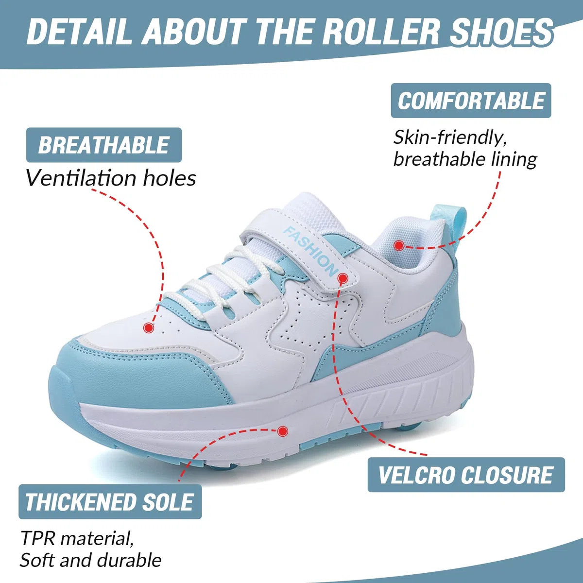 FANSU Scarpe con Rotelle Bambina Bambino, Ragazzi Scarpe Pattini con 4 Ruote Scomparsa, 2 in 1 Multisport Running Sneakers Scarpe con Ruote Unisex Ragazze