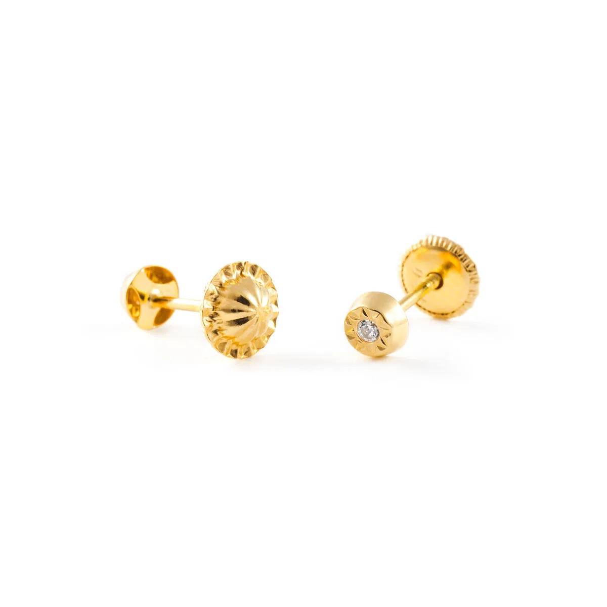 Orecchini per bambini rotondi 3.5 mm - oro giallo 18k (750)