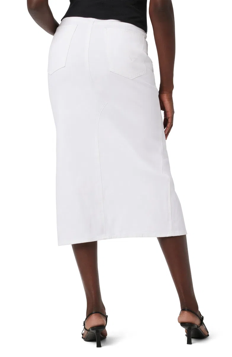 Hudson Gonna Jeans Midi con Fascia Addominale E Spacco Frontale Gonna Donna