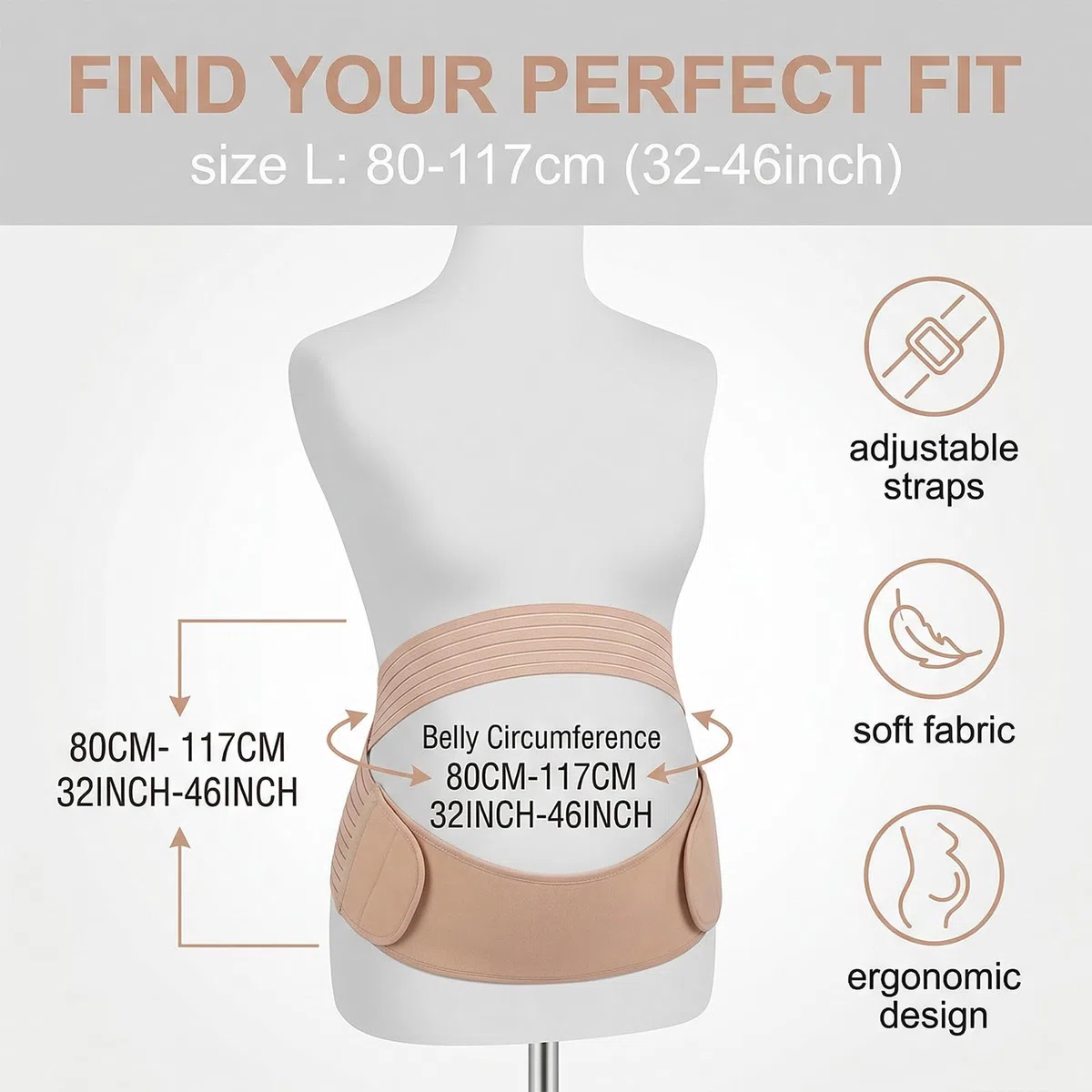 Fascia Gravidanza, Cintura Gravidanza di Supporto Maternità Post-Parto, Regolabile per Dolore alla Schiena e Addome, Supporto Ergonomico e Traspirante, Comfort per Donna
