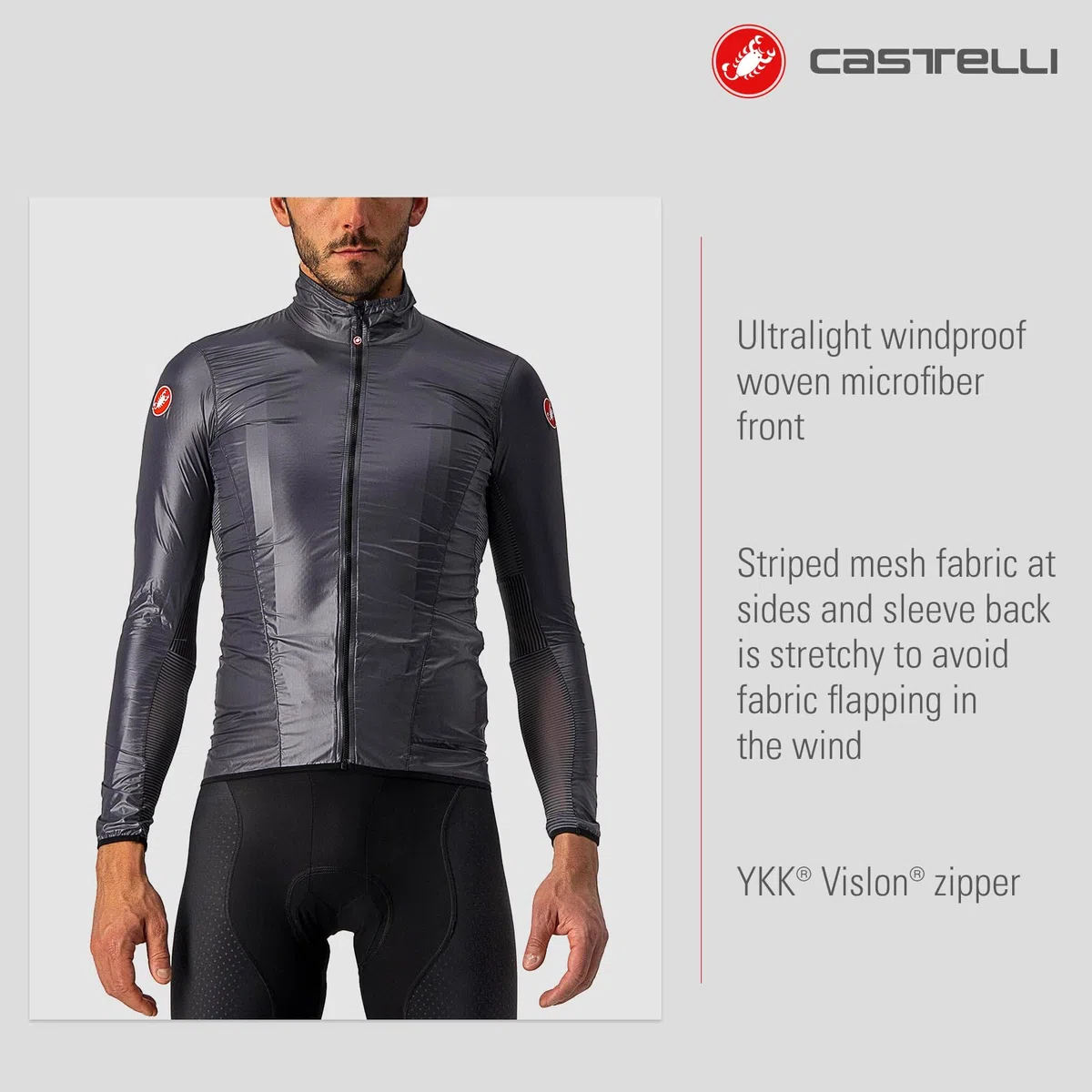 castelli Aria Shell Jacket Giacca Sportiva Uomo