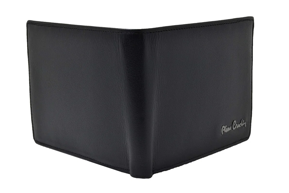 Pierre Cardin Portafoglio Uomo Nero in Vera Pelle con PROTEZIONE RFID e Scatola
