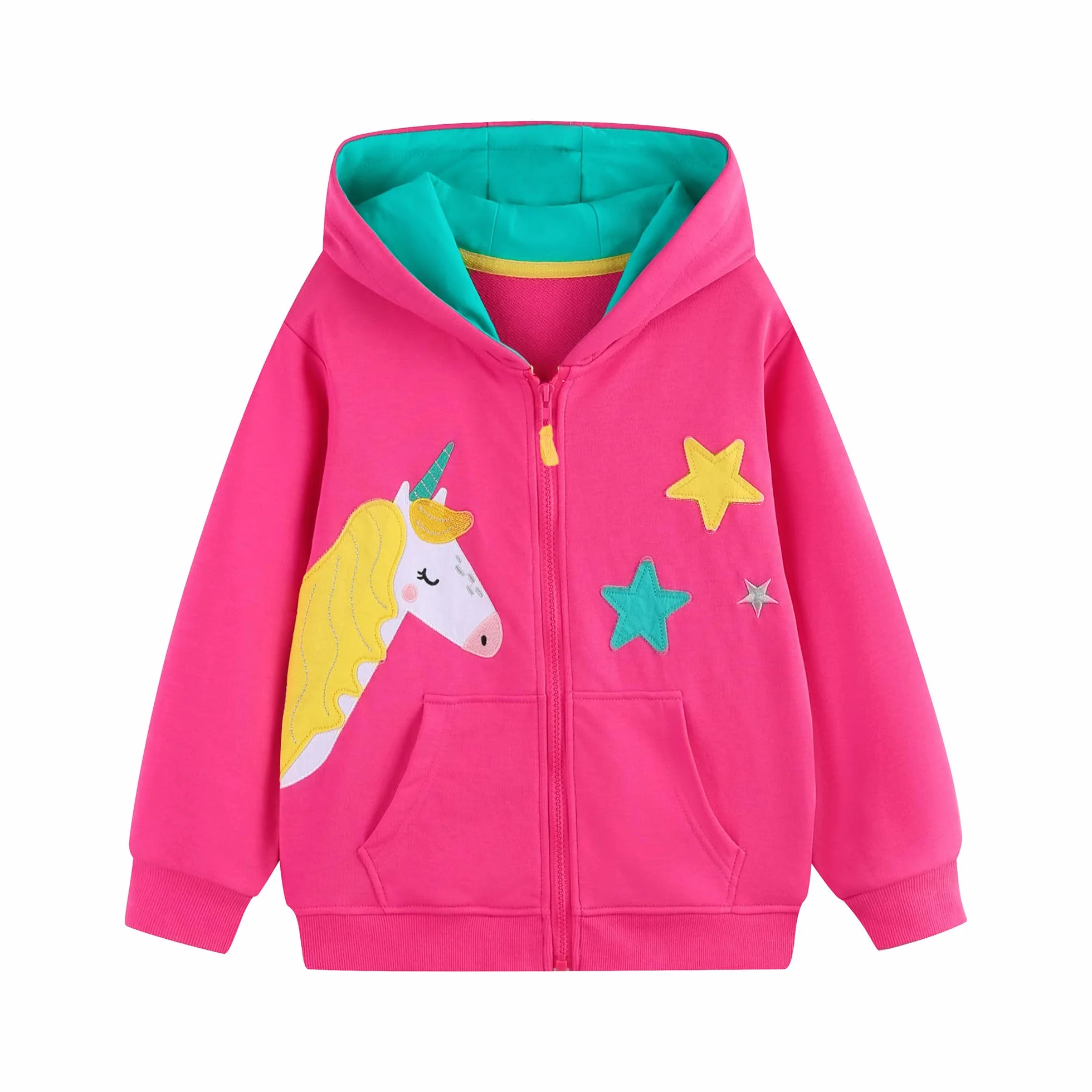 Felpe con Cappuccio Ragazza Zip Bambine Cotone Giacca Cappuccio a Manica Lunga Moda Carino Casual Hoodie con Cerniera e Tasche Vestiti Felpa per Ragazze età 3-8 Anni