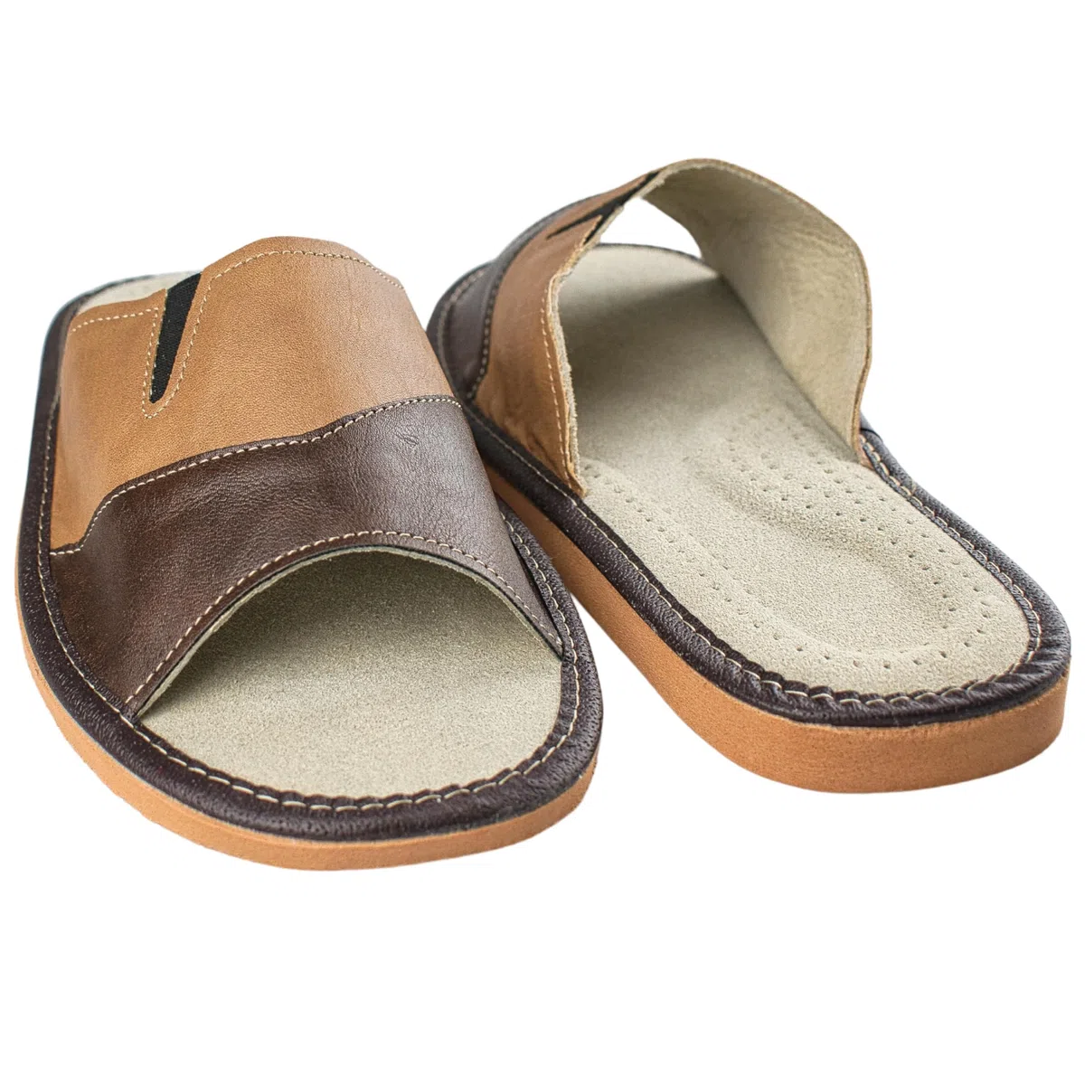 APREGGIO Pantofole da Uomo Leich Naturale 100% Pelle Prodotto Naturale Fatto a Mano