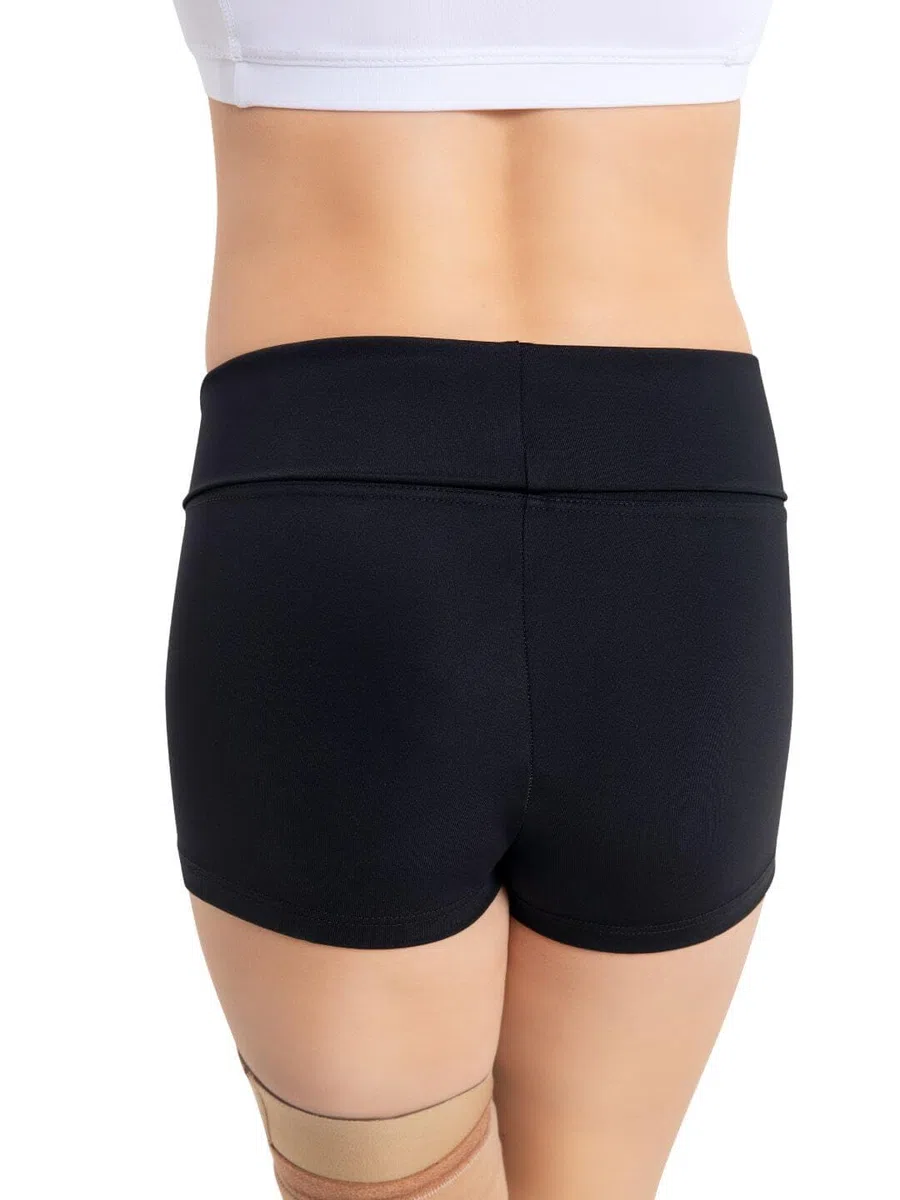 Capezio - Team Basic Boyshort con Cintura Pieghevole, Pantaloncini Donna