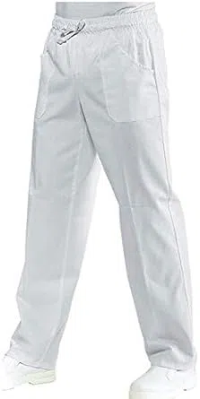 INTIMOEGIDIO Pantaloni da Lavoro Unisex per Cuoco, Chef, Pizzaiolo, Pasticciere e Infermiere - 100% Cotone Made in Italy