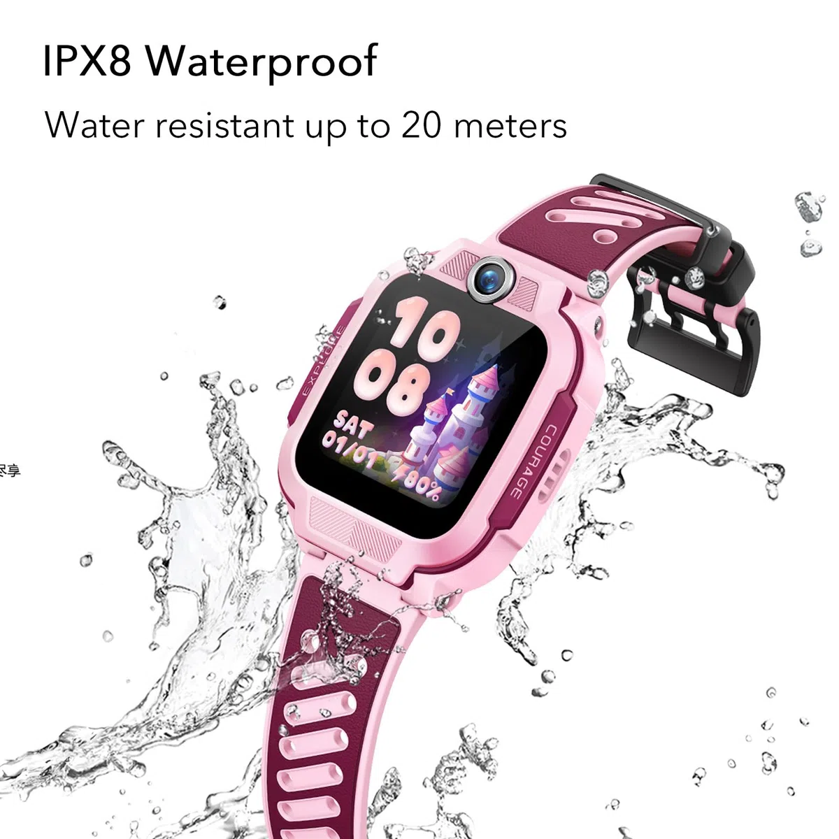 imoo Z3, smartwatch per bambini, con scheda SIM, orologio da polso per bambini, 4G, con IPX8, impermeabile, modalità aula, schermo da 1,5", 8 G, contapassi (rosa)