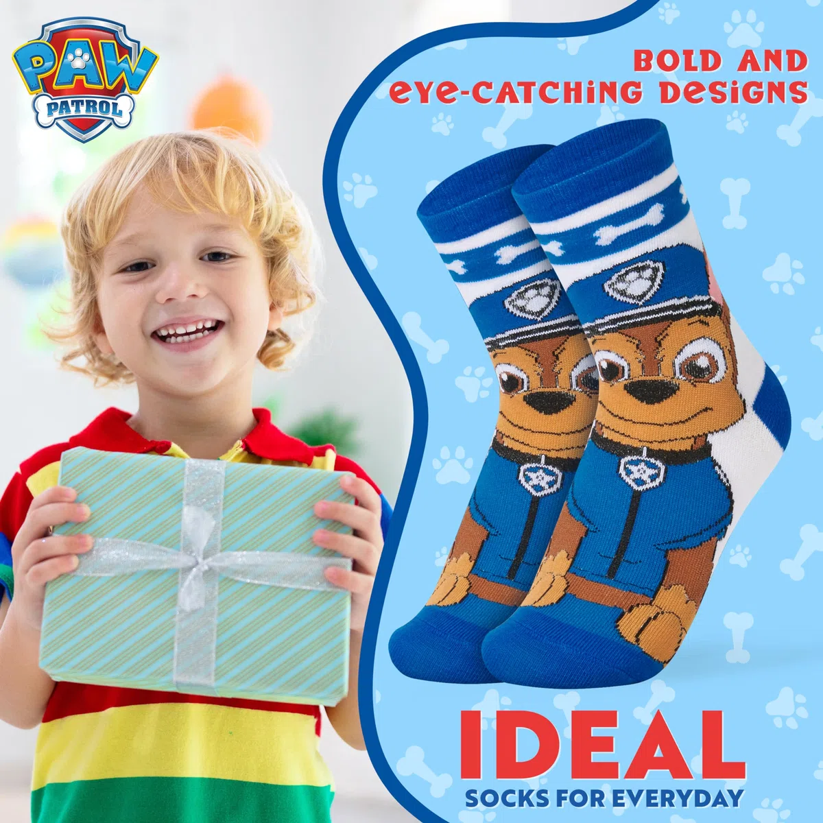 Paw Patrol Calzini Ragazzo Divertenti, Confezione da 5 Calze Bambino Morbido e Traspirante, Idee Regali per Bambini