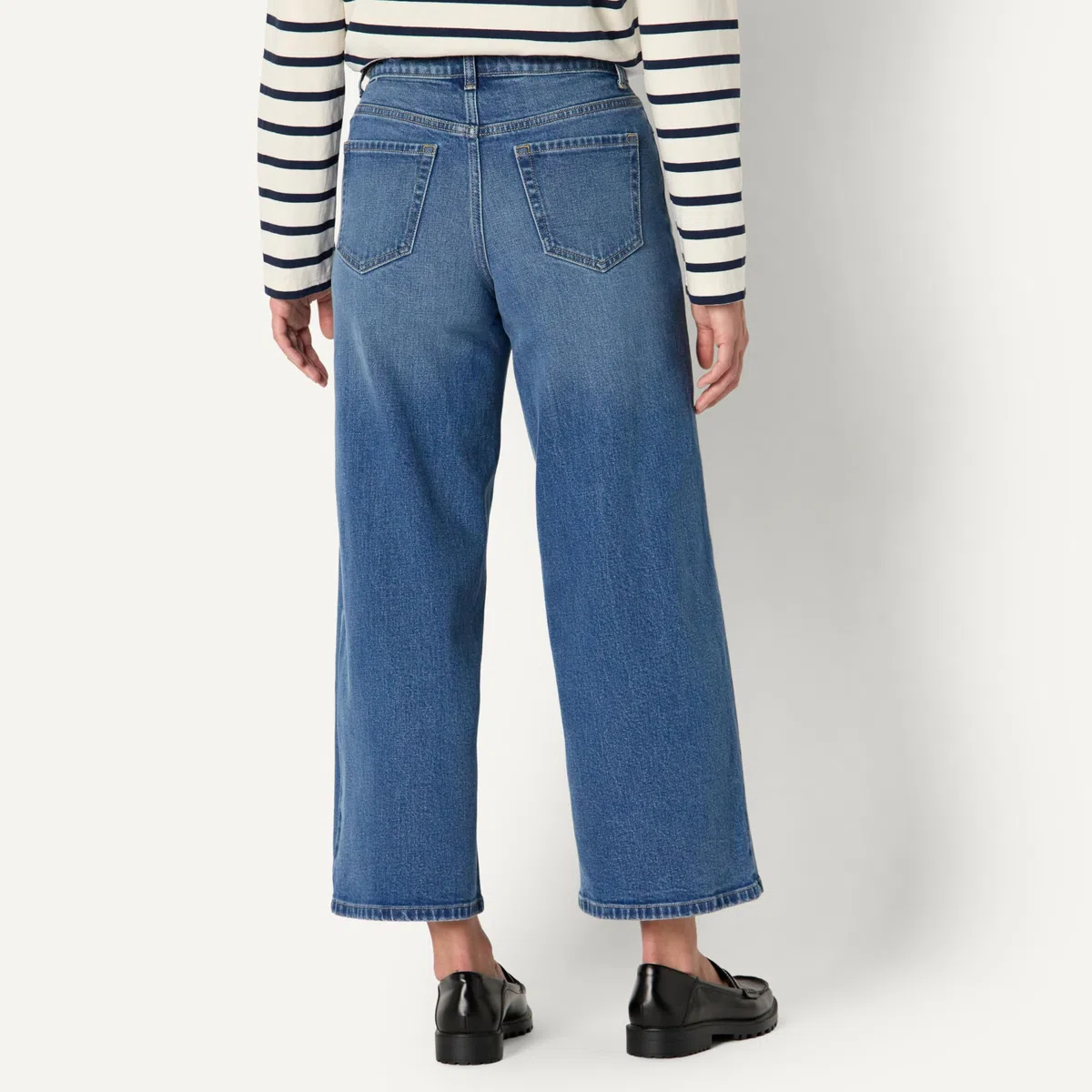 Amazon Essentials Jeans Cropped a Vita Alta con Gamba Larga Donna