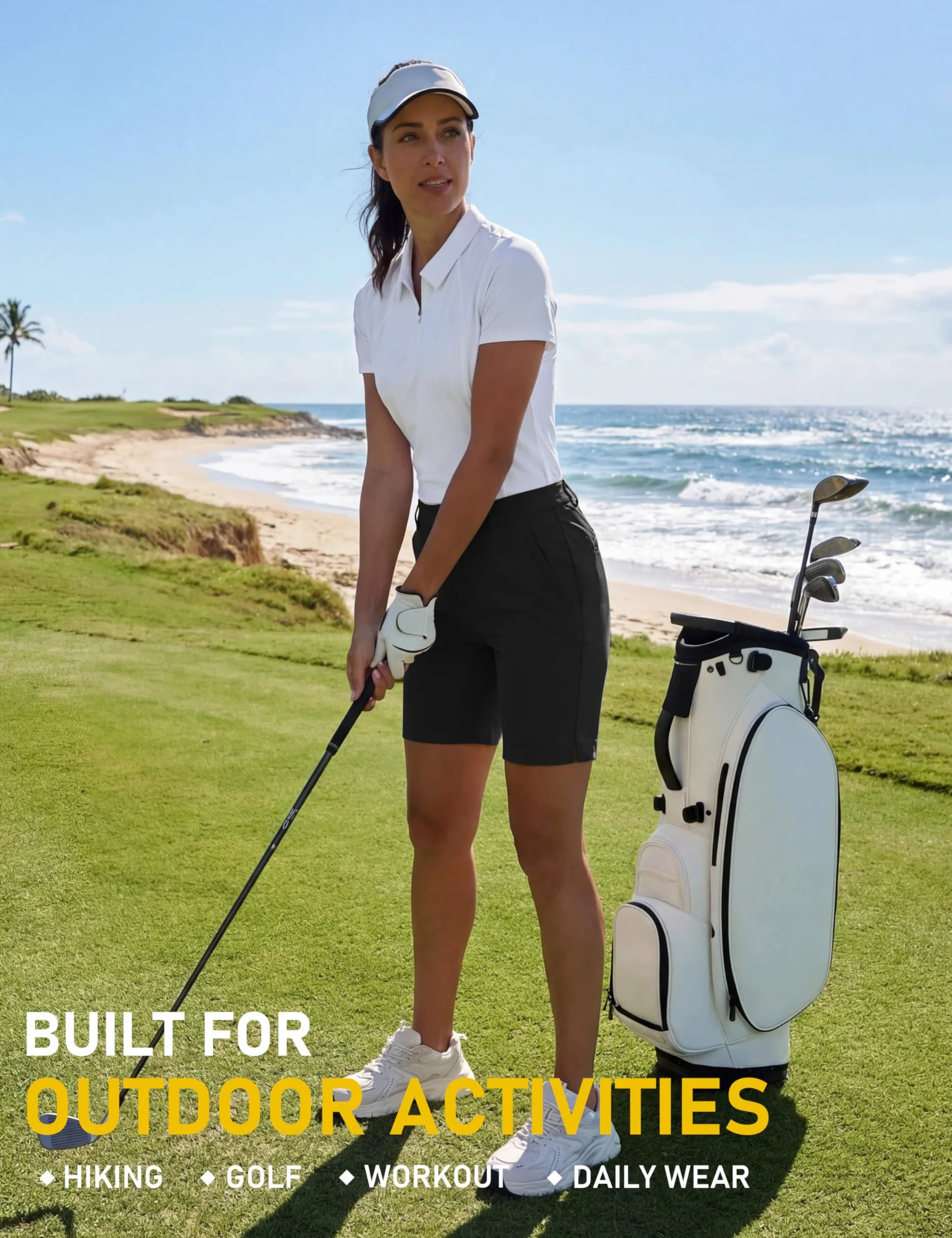 MoFiz Pantaloncini da Golf da Donna Pantaloni Cargo Corti Leggeri Bermuda Shorts UPF 50+ Pantaloncini Trekking per Estivi