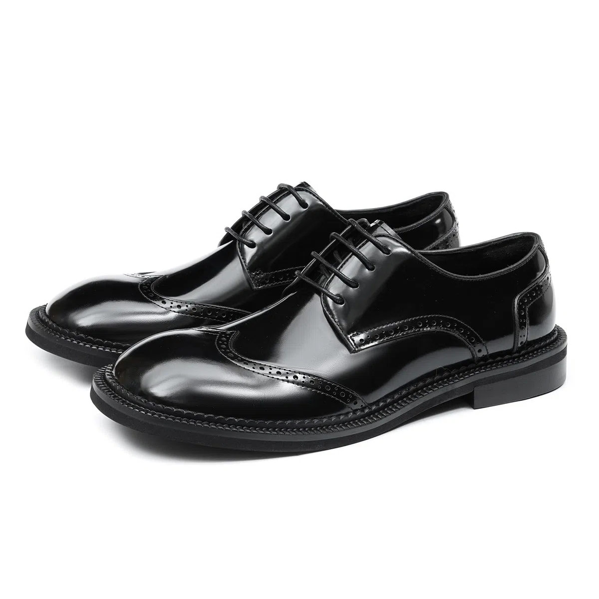 Derbys Business Casuale Punta Rotonda da Uomo Scarpe Eleganti Stringate Formali Matrimonio Ufficio Scarpe da Abito in Pelle Comode Traspiranti