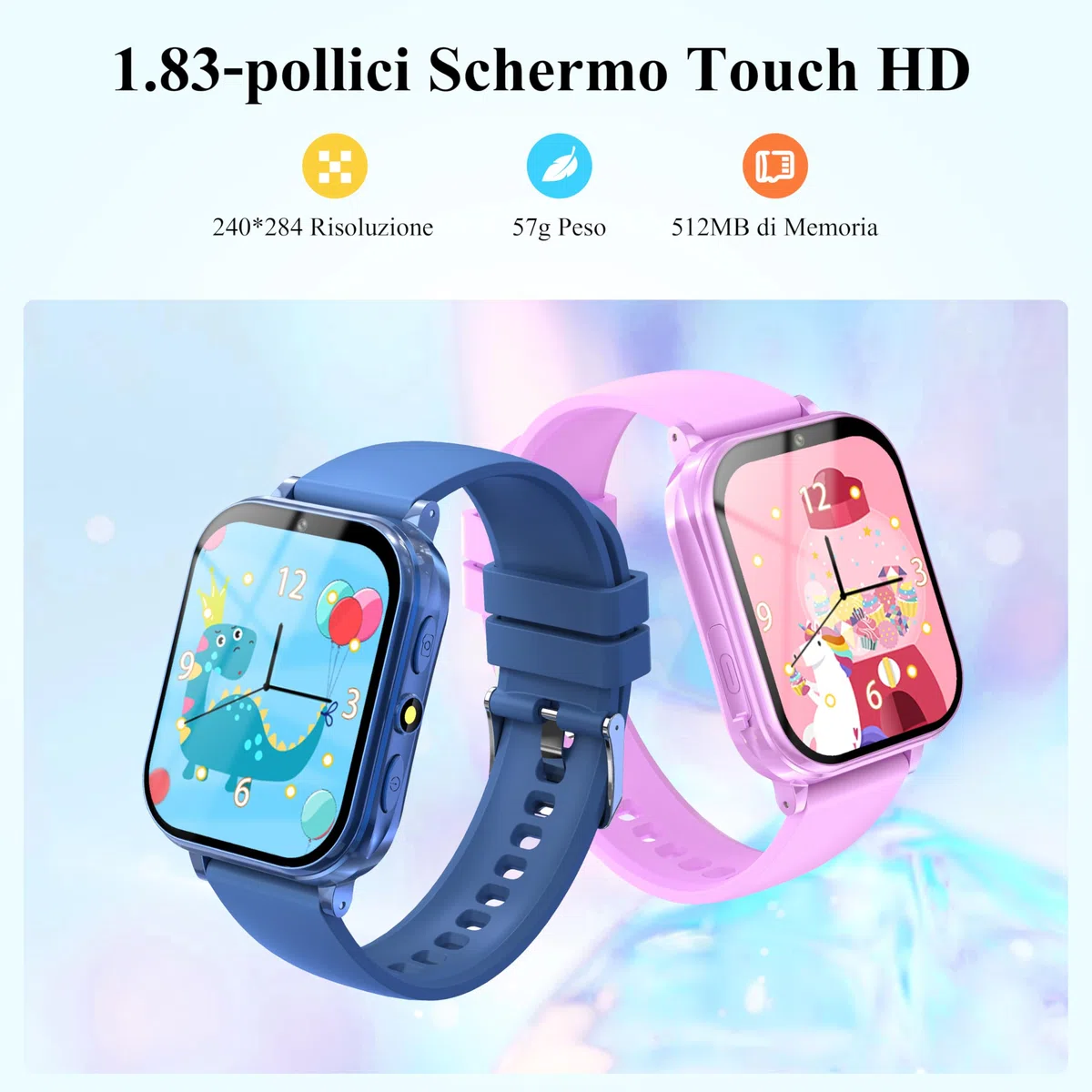 KALINCO Smartwatch Bambini Uomo Donna, 20+ Funzioni Orologio Ragazza Ragazzo, 30+ Giochi Sveglia Calcolatrice Contapassi Fotocamera Musica Torcia Abitudine Formazione, Bambino 5+ Anni Natale Regalo