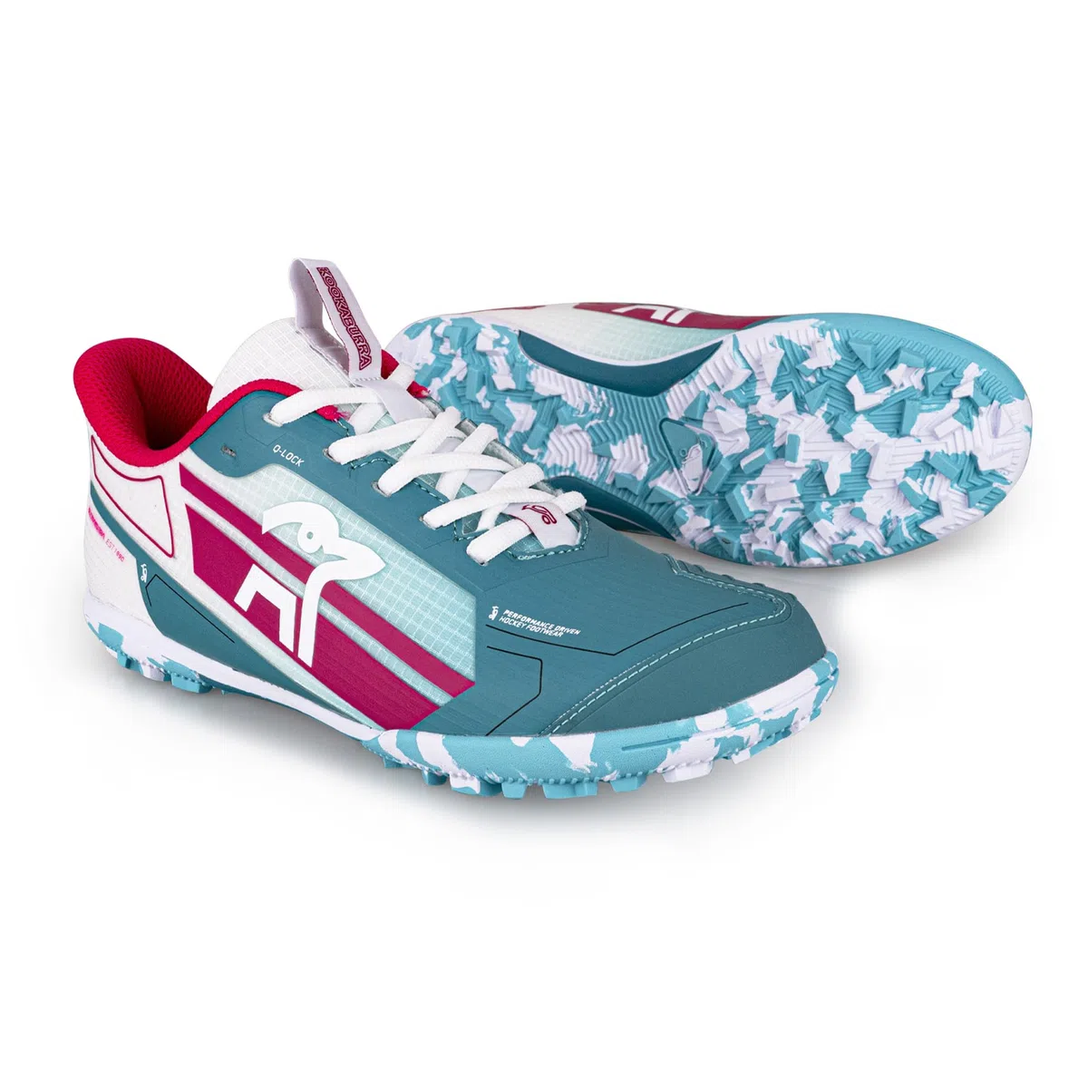 Kookaburra Kookaburra Orbit Junior Hockey Shoe |Mint/Pink Scarpa da hockeyUnisex - Bambini e Ragazzi