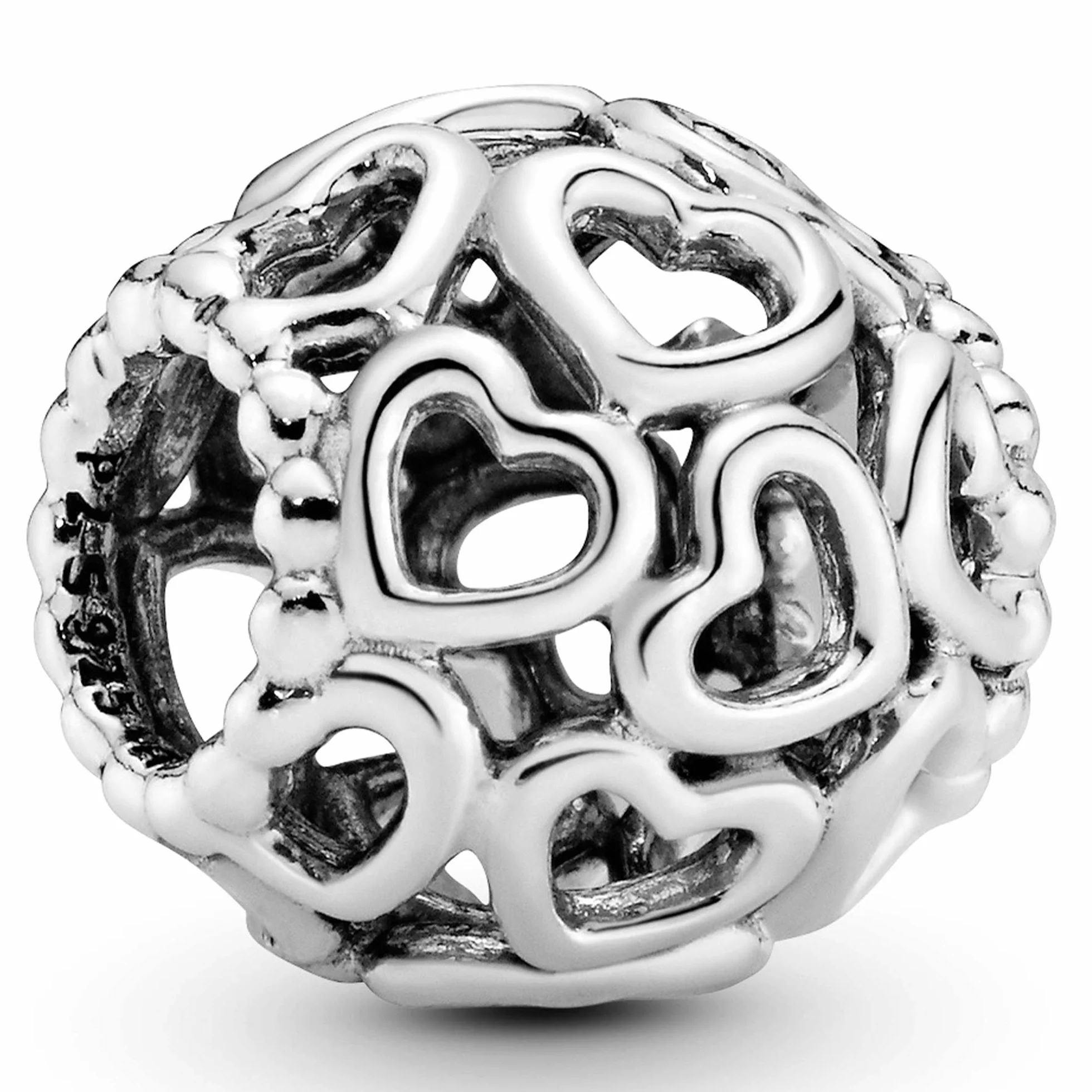 PANDORA - Charm cuori con lavorazione openwork