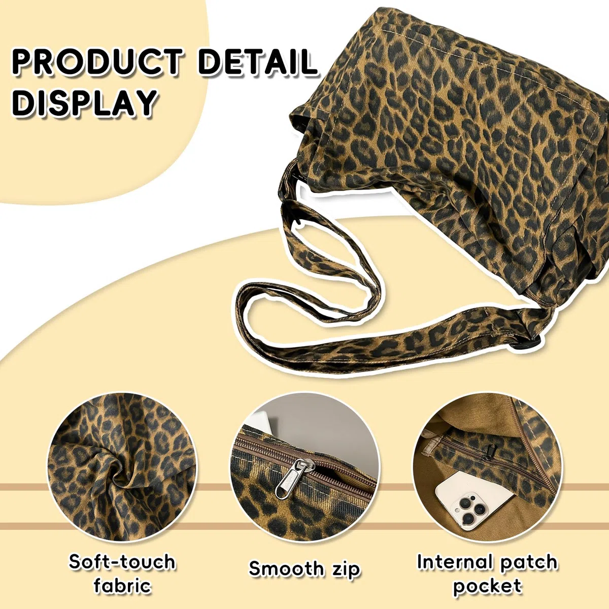 Cavans - Borsa a tracolla unisex, grande da donna, in tessuto, per uso quotidiano, ufficio, scuola, viaggi