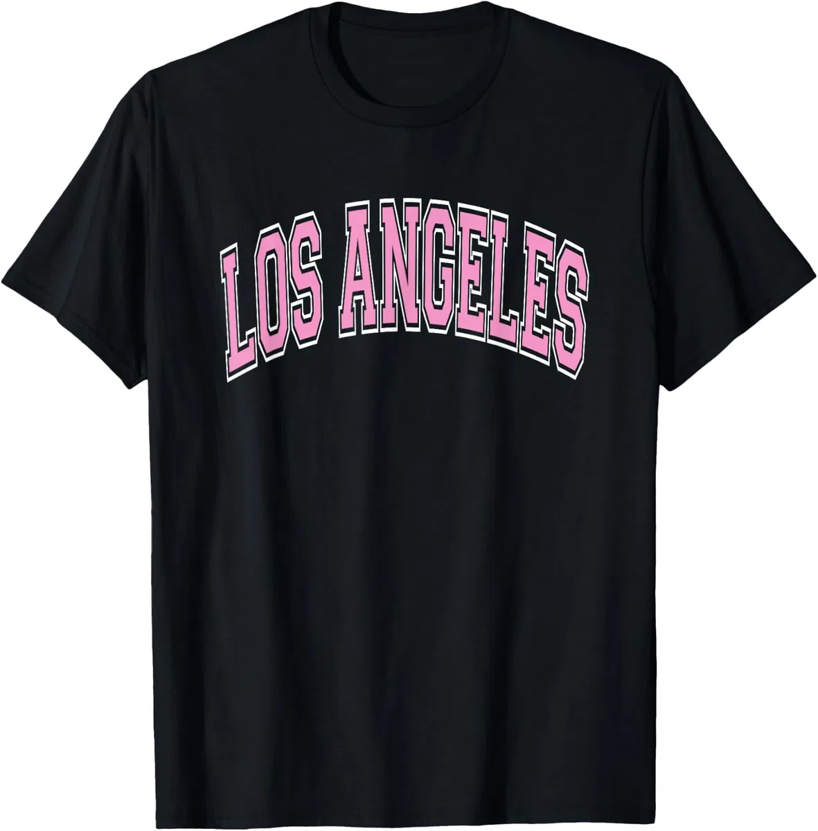 Los Angeles Arched Pink Text Maglietta
