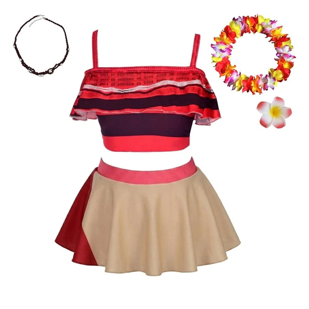 Lito Angels, Costume da bagno a tema principessa Vaiana, per bambine e ragazze, due pezzi stile tankini