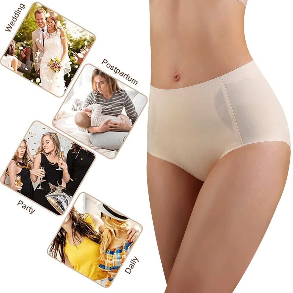 Mutande Imbottite da Donna Mutande Push Up Glutei Hip Enhancer Butt Lifter Shapewear Intimo Senza Cuciture Modellante Pancera Contenitiva con Cuscinetti Rimovibili Elastica Pantaloni