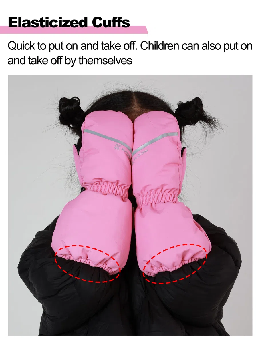 KUTOOK Guanti da Sci per Bambini 2-8 Anni Guanti Invernali Caldi Guanti Neve Bambina Guanti Impermeabili Bambino Termici per Slittino Snowboard Pattinaggio Ciclismo Corsa