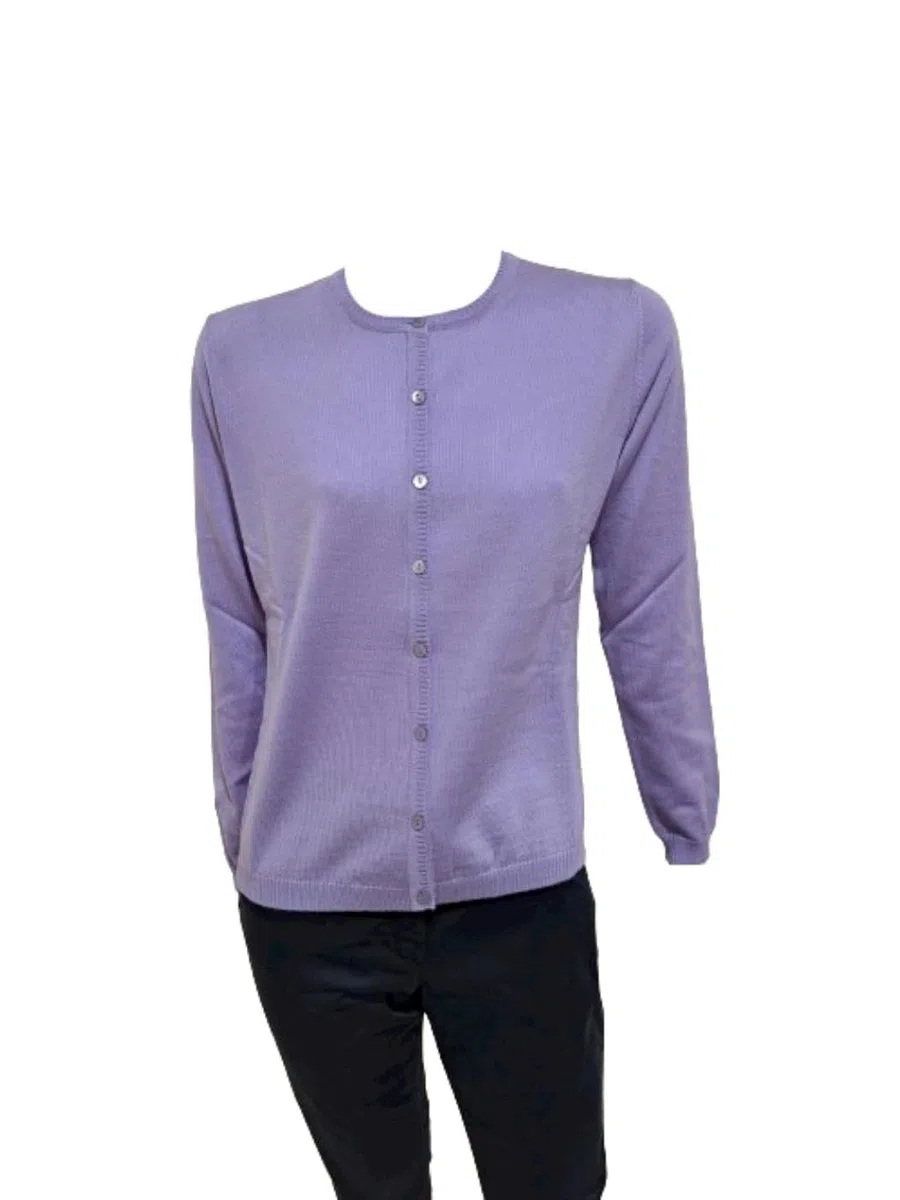 Pamira Twin-Set Donna Giacca Coreana con Girocollo Manica Corta S571C 100% Lana Merinos Extrafine Made in Italy