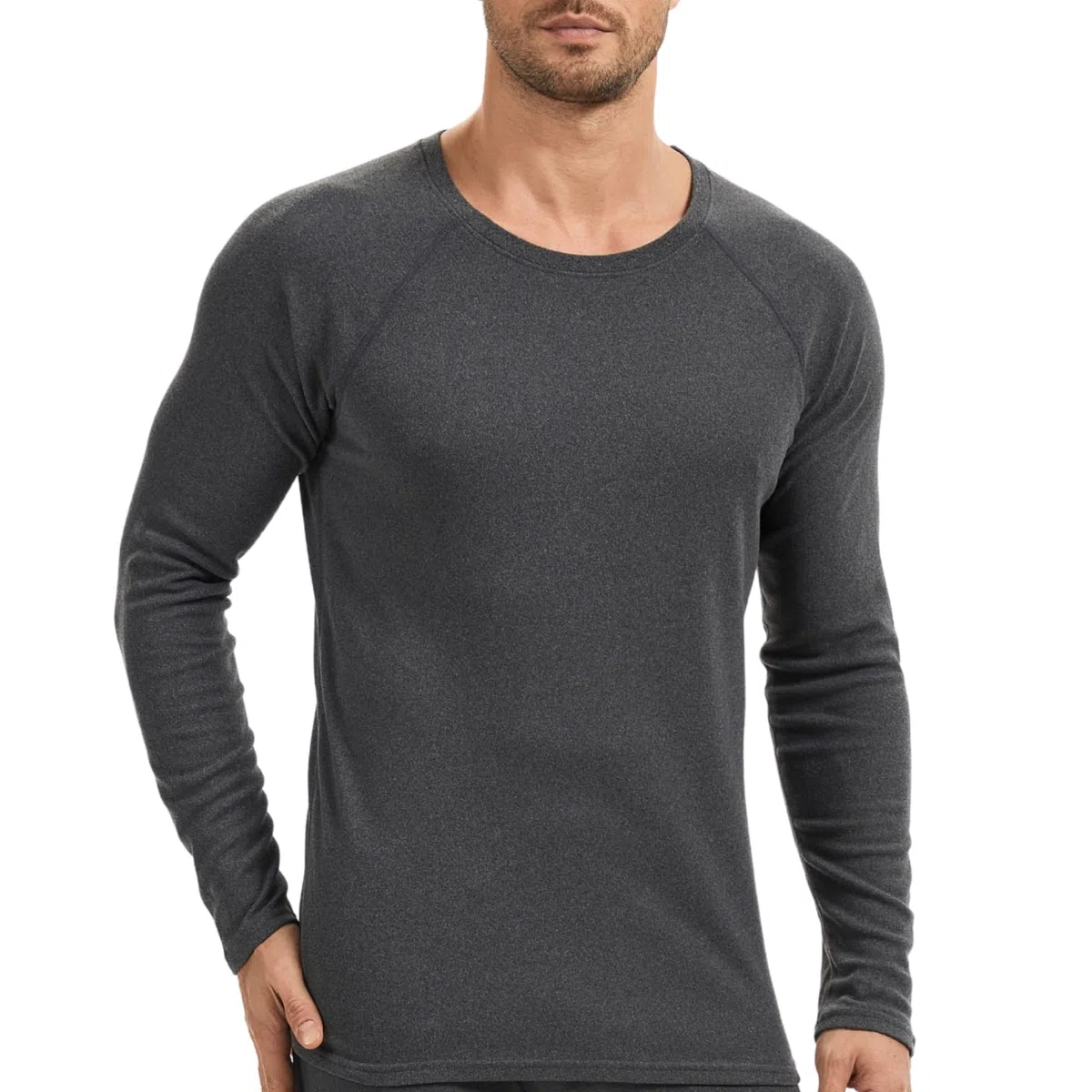 AMZSPORT Maglia Termica Uomo Manica Lunga Invernale Intimo Termico Palestra Running Sportiva
