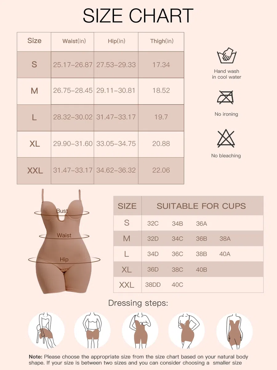 Slimers Backless Shapewear Controllo della pancia: Body modellante con scollo profondo a schiena bassa - Reggiseno snellente integrato modellante per tutto il corpo donna
