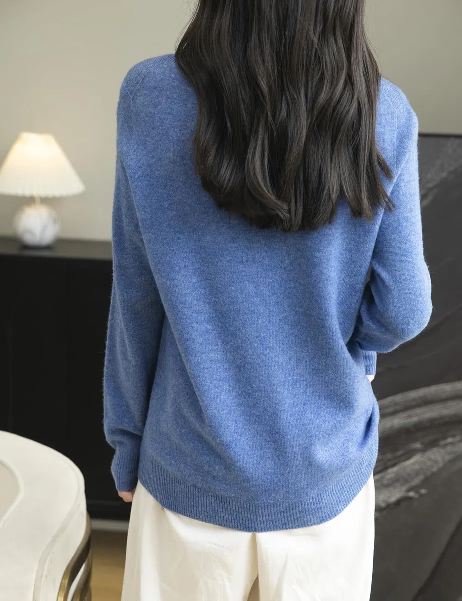 Chanyarn Maglione Girocollo da Donna in 100% Lana Merino 2025 Maglione Lavorato a Maglia Senza Cuciture a Maniche Lunghe