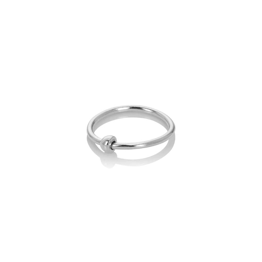Mia Gioielli - Piercing Naso in Oro 18k (750) Bianco, Anellino Flex ø 8mm - Anallergico Unisex