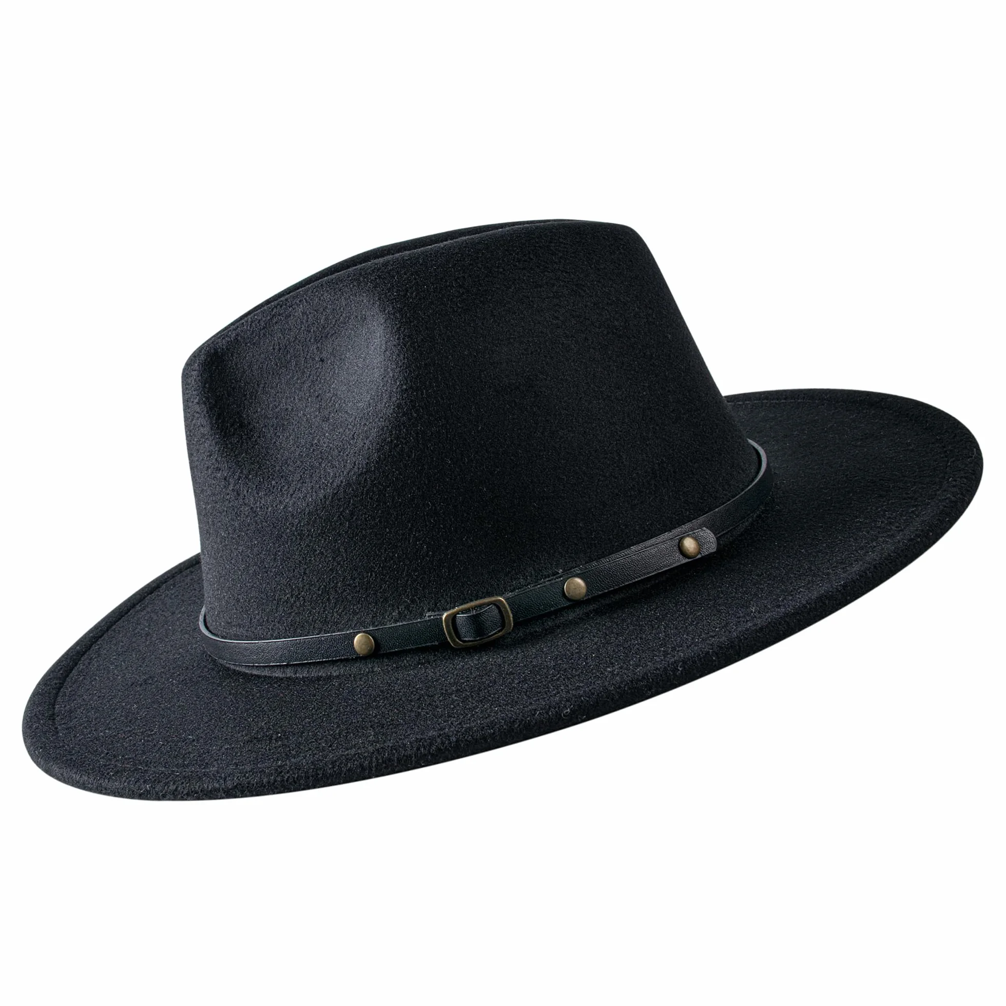 Uomo Donna Cappello Fedora Jazz Trilby Berretti Cappelli a Tesa Larga - Cappello in Feltro Autunno Inverno Regolabile 56-58CM