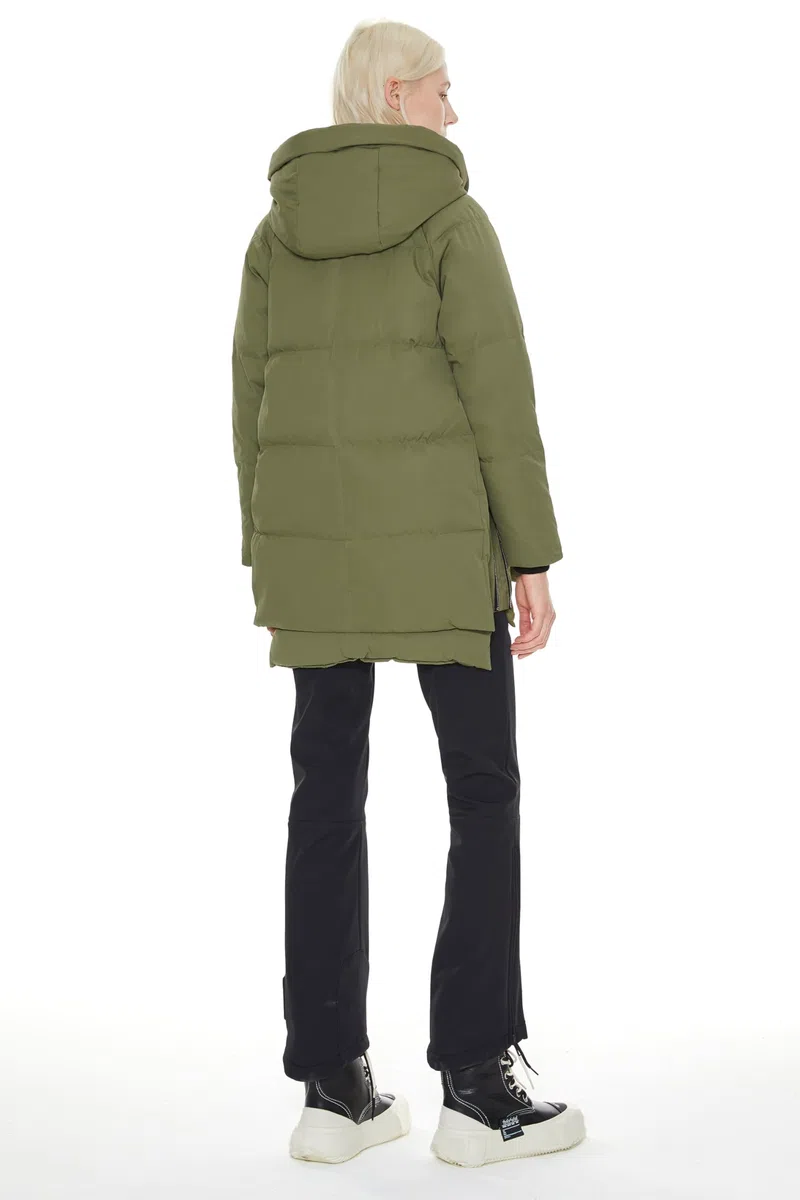 OROLAY Donna Piumino Ispessito Giacca Cappotto Invernale con Cappuccio Piumino Medio Puffer