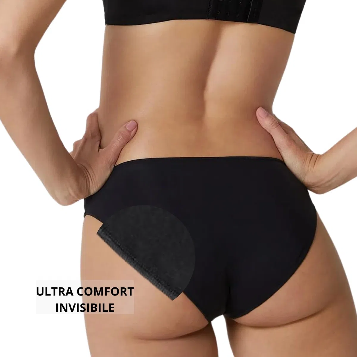 Intimitaly Slip Donna Cotone Vita Bassa, Cotone Bielastico Mini, Bianco e Nero, Confezione da 6 Pezzi Standard Oeko Tex